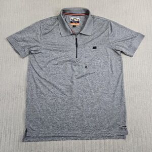 PRNTD Shirt Mens Small Gray Quarter Zip Polo Performance Golf Casual Stretch